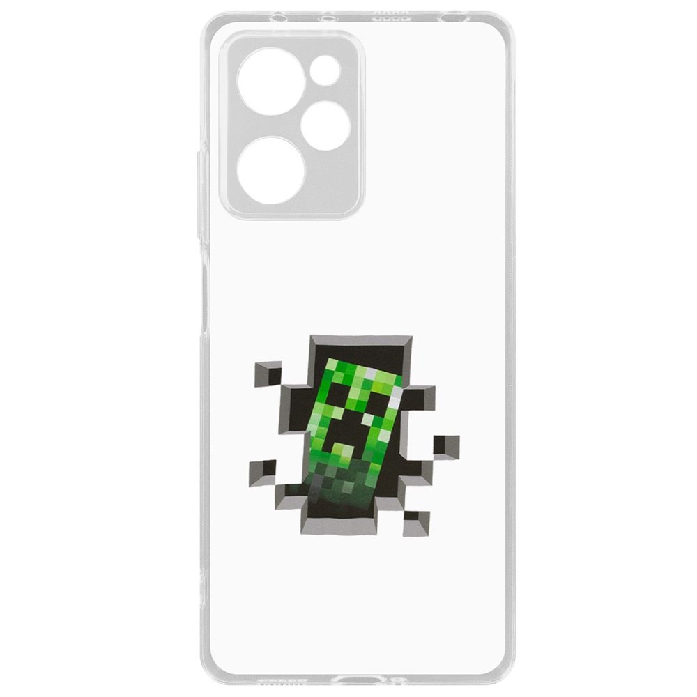 

Чехол-накладка Krutoff Clear Case Minecraft-Крипер для Xiaomi Poco X5 Pro, Прозрачный