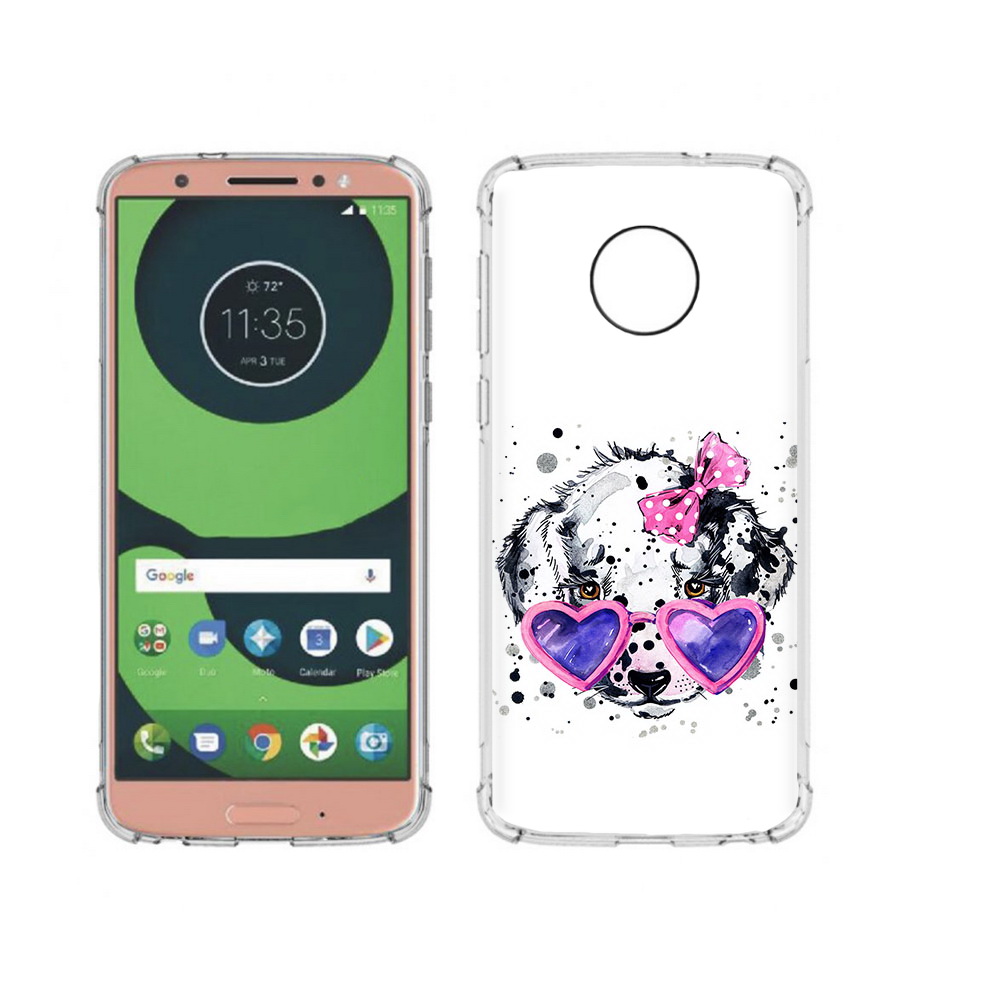 

Чехол MyPads Tocco для Motorola Moto G6 долматинец в очках (PT99805.376.337), Прозрачный, Tocco