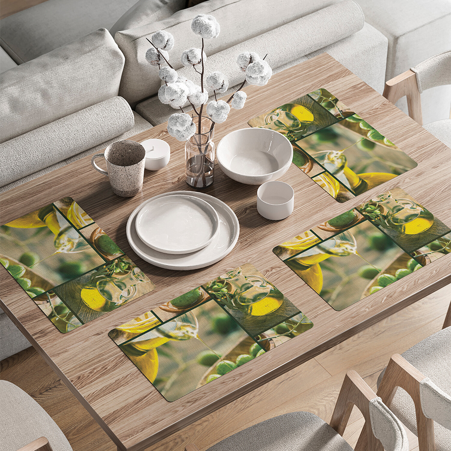 

Комплект тканевых салфеток JoyArty "Масло из оливы" для сервировки стола 46x30 см 4шт, Зеленый, Масло из оливы