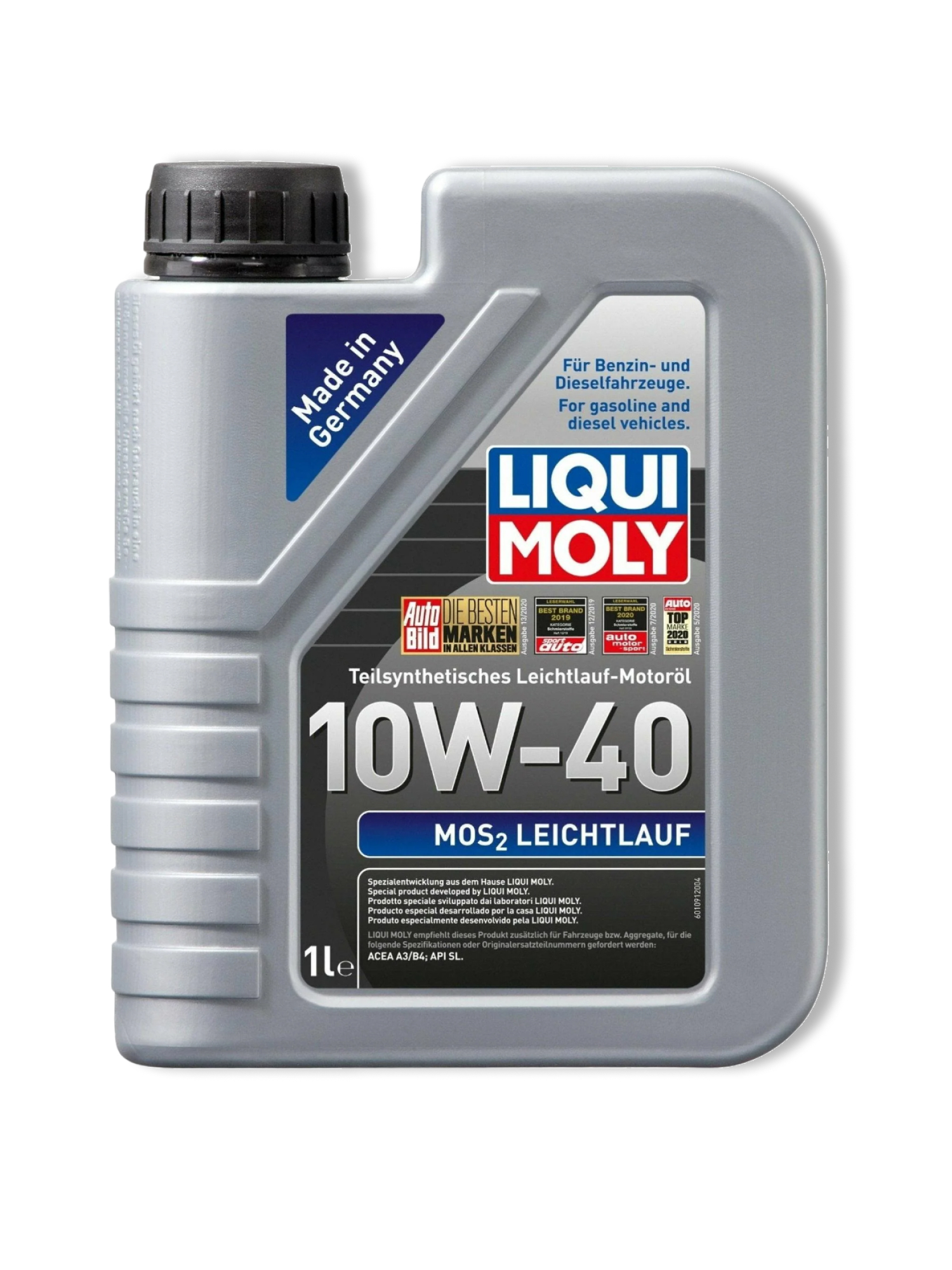 фото Полусинтетическое моторное масло liqui moly mos2 leichtlauf 10w-40 1 л (2626)