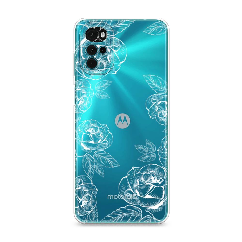

Чехол на Motorola Moto G22 "Розы графика", Черный;серый, 243150-2