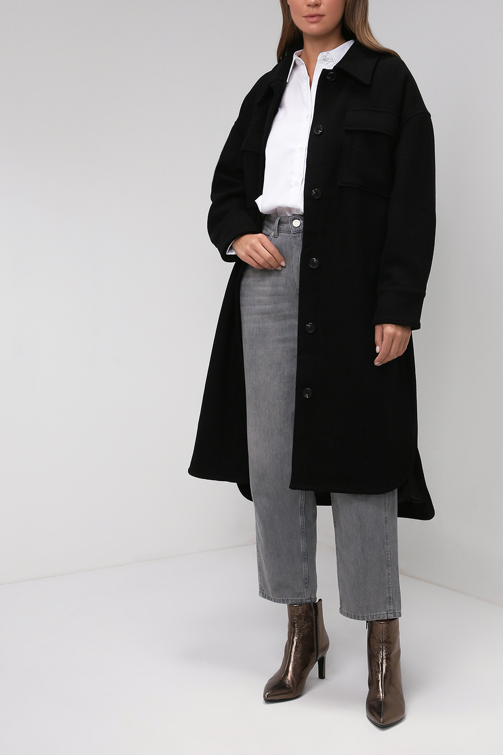 

Пальто женское cut & pret 2109 SHACKET черное 42 EU, 2109 SHACKET