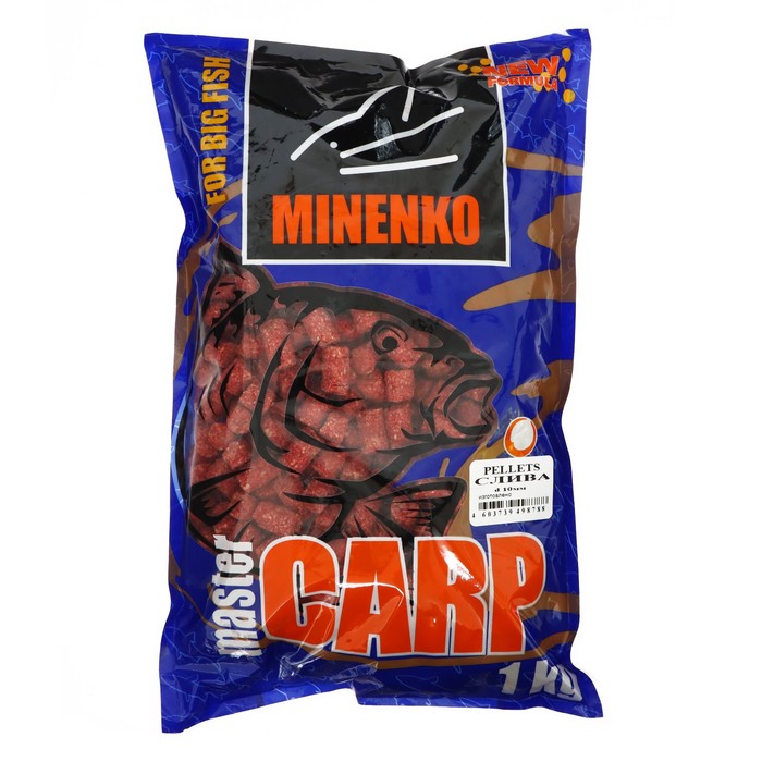 

MINENKO Пеллетс MINENKO Master Carp, Слива, 10 мм, 1 кг, Красный