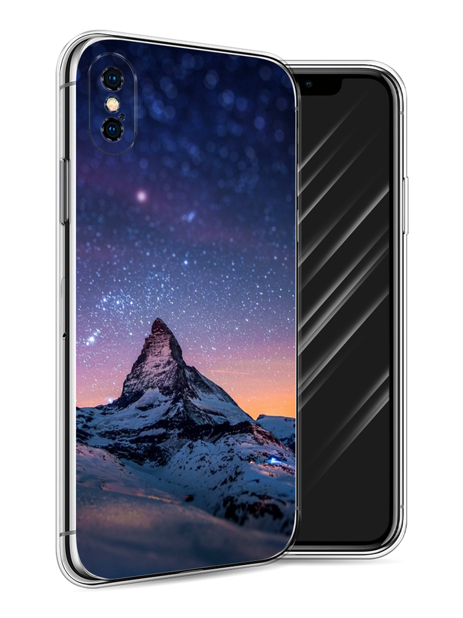 

Чехол Awog на Apple iPhone X (10) / Айфон X (10) "Ночные пейзажи 5", Разноцветный, 11050-4