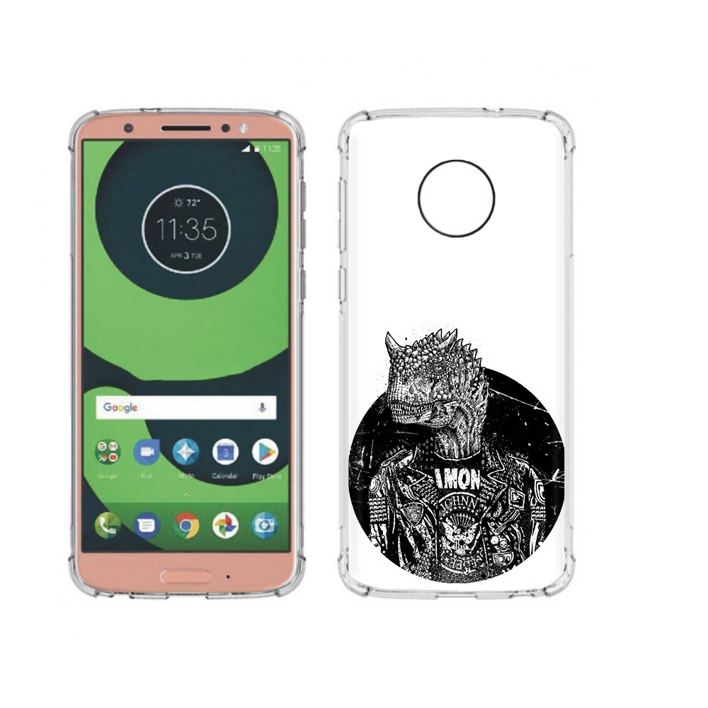 

Чехол MyPads Tocco для Motorola Moto G6 динозавр в куртке (PT99805.376.328), Прозрачный, Tocco
