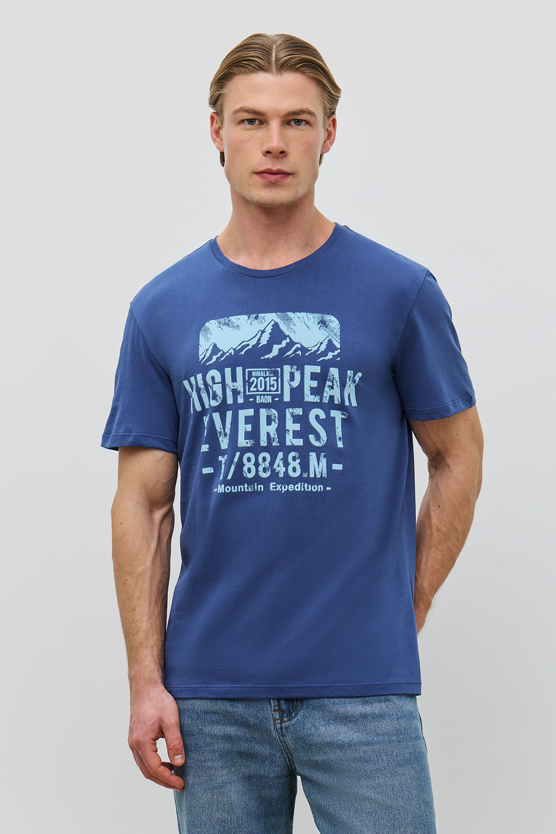 

Футболка мужская Baon B7323056 синяя 3XL, Синий, B7323056