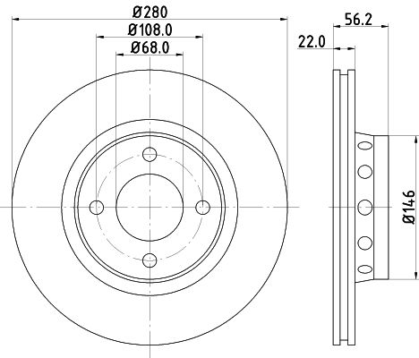 

Диск Тормозной Audi 80 1.6-2.6 91-96 Передний Вент.D 280Мм.