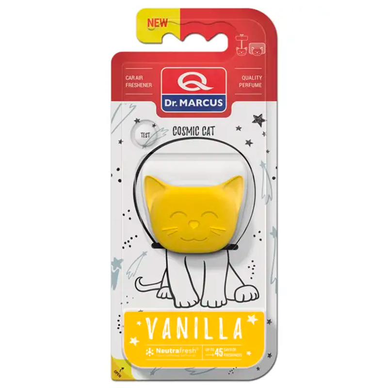 

Ароматизатор в машину DrMarcus Cosmic Cat Vanilla, Ароматизатор на дефлектор Dr.Marcus COSMIC CAT Vanilla 15г DM949box