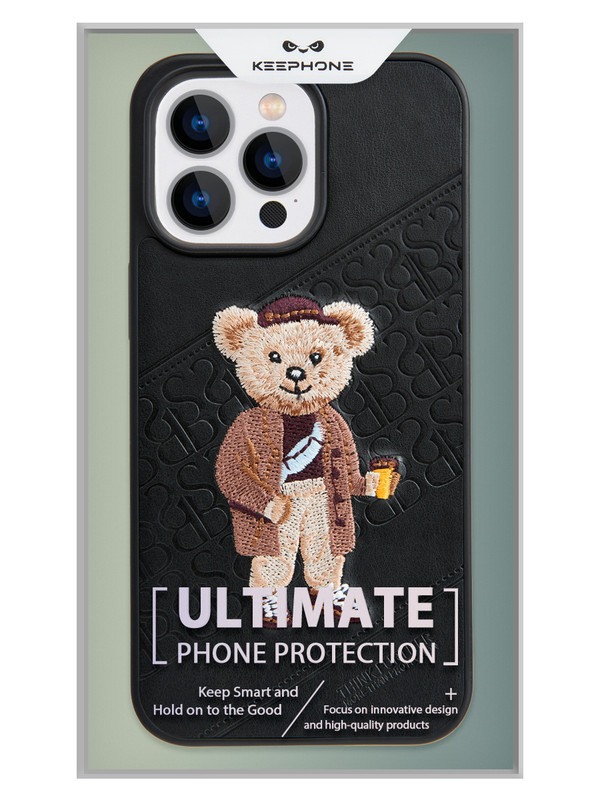 

Чехол с рельефным рисунком Keephone для iPhone 15 Pro Max Чёрный, Черный, Apple iPhone 15 Pro Max