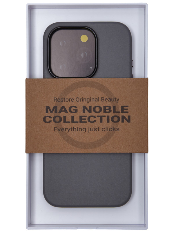 

Чехол кожаный Leather Co для iPhone 15 Pro-Titanium Grey, Серый, Apple iPhone 15 Pro