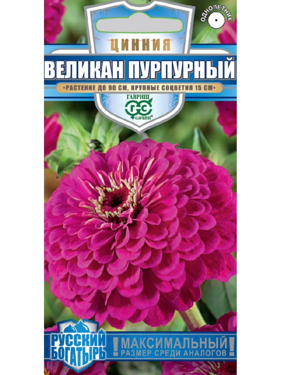 

Семена Гавриш Цинния Великан пурпурный 10 упаковок по 03 грамма