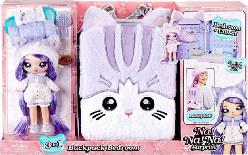 

Кукла Na! Na! Na! Surprise 3-in-1 Backpack Bedroom Series 3 Playset Lavender Kitty 58557