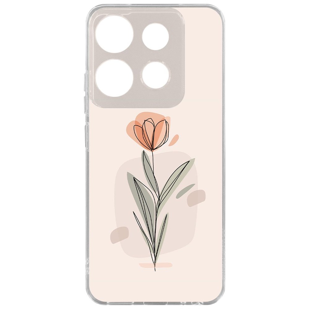 

Чехол-накладка Krutoff Clear Case Тюльпан для TECNO Spark Go 2023, Прозрачный