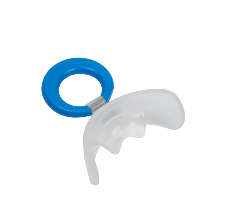 Вестибулярная пластина MUPPY с козырьком, мягкая, LARGE синее кольцо 5-8 лет