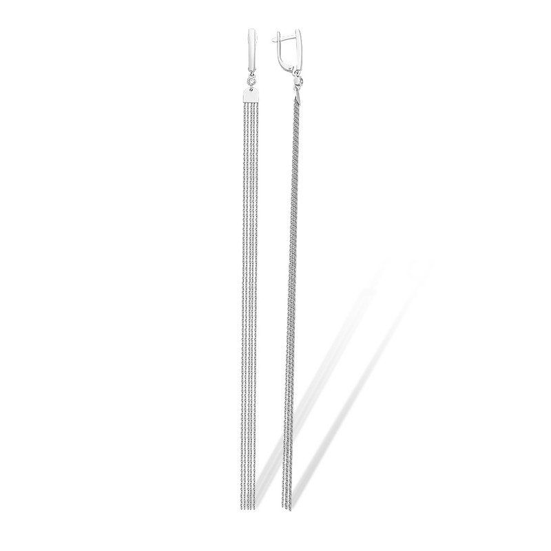 

Серьги подвески из серебра EFREMOV 1210018136, фианит, 1210018136