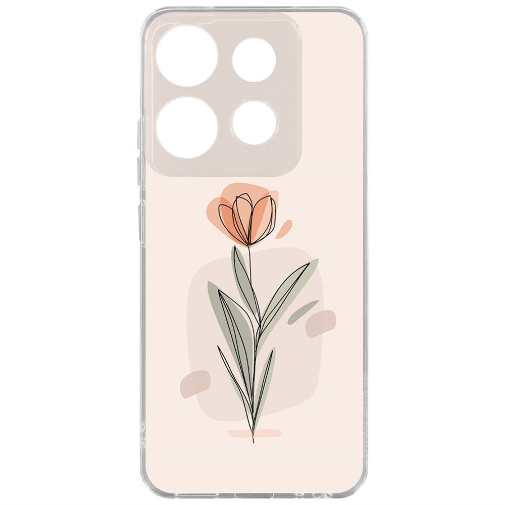 

Чехол-накладка Krutoff Clear Case Тюльпан для TECNO POP 7 Pro, Прозрачный