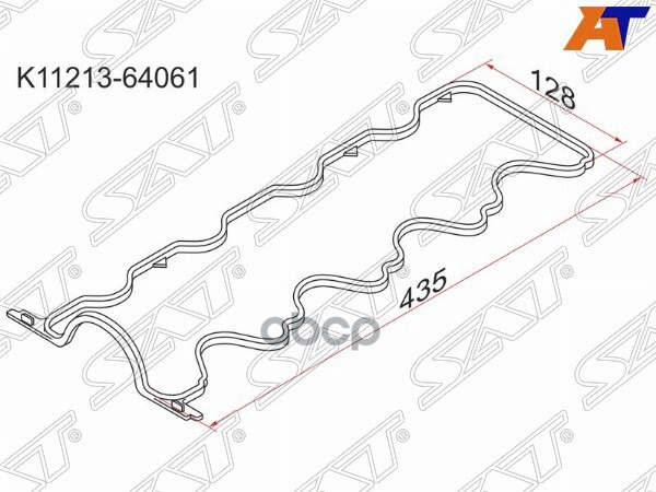 

SAT K11213-64061 Прокладка клапанной крышки TY 2-3C# 93-, без отверстий под болты 1шт