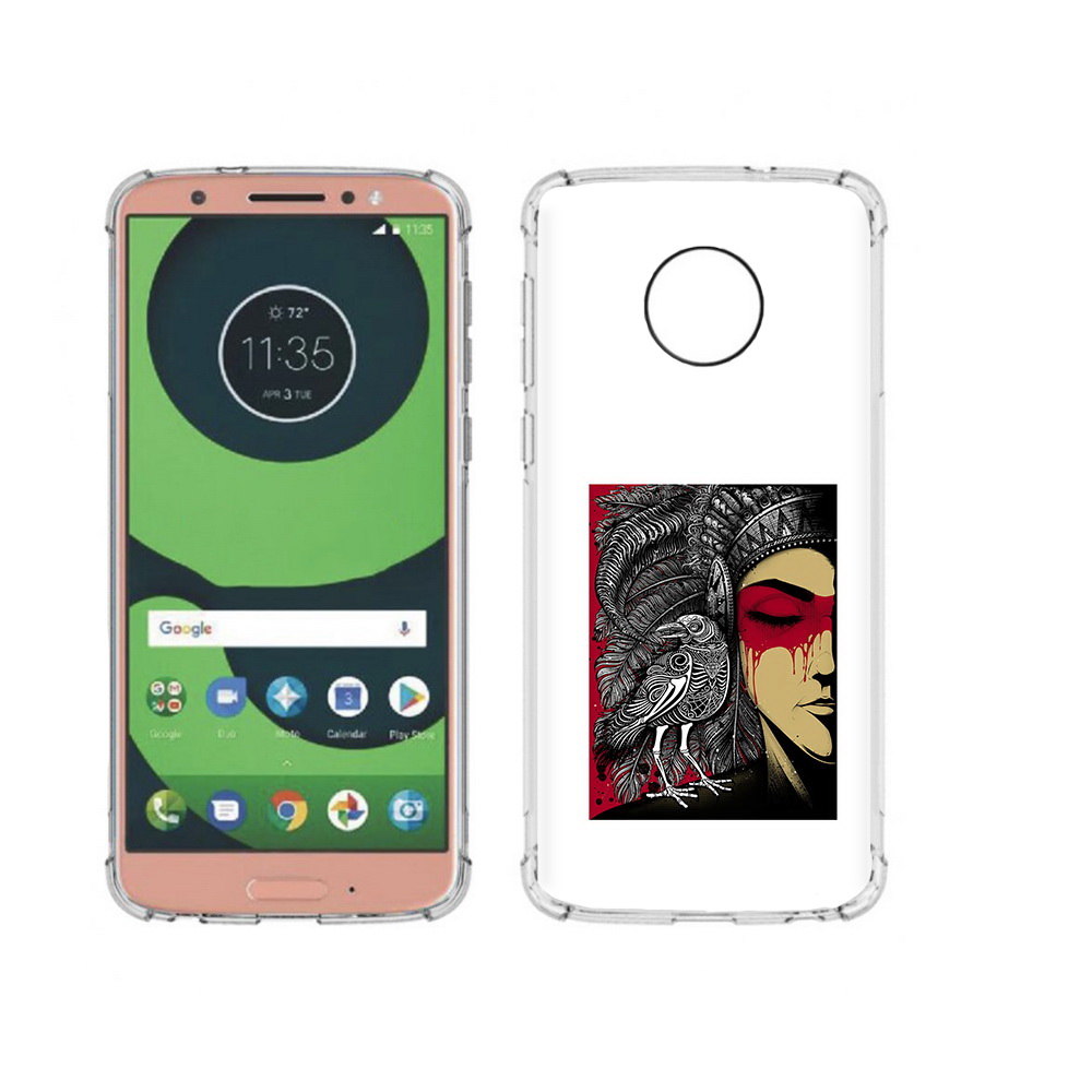 

Чехол MyPads Tocco для Motorola Moto G6 девушка с вороном в абстракции (PT99805.376.311), Прозрачный, Tocco