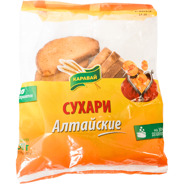 

Сухари Каравай Семейный бюджет Алтайские 300 г