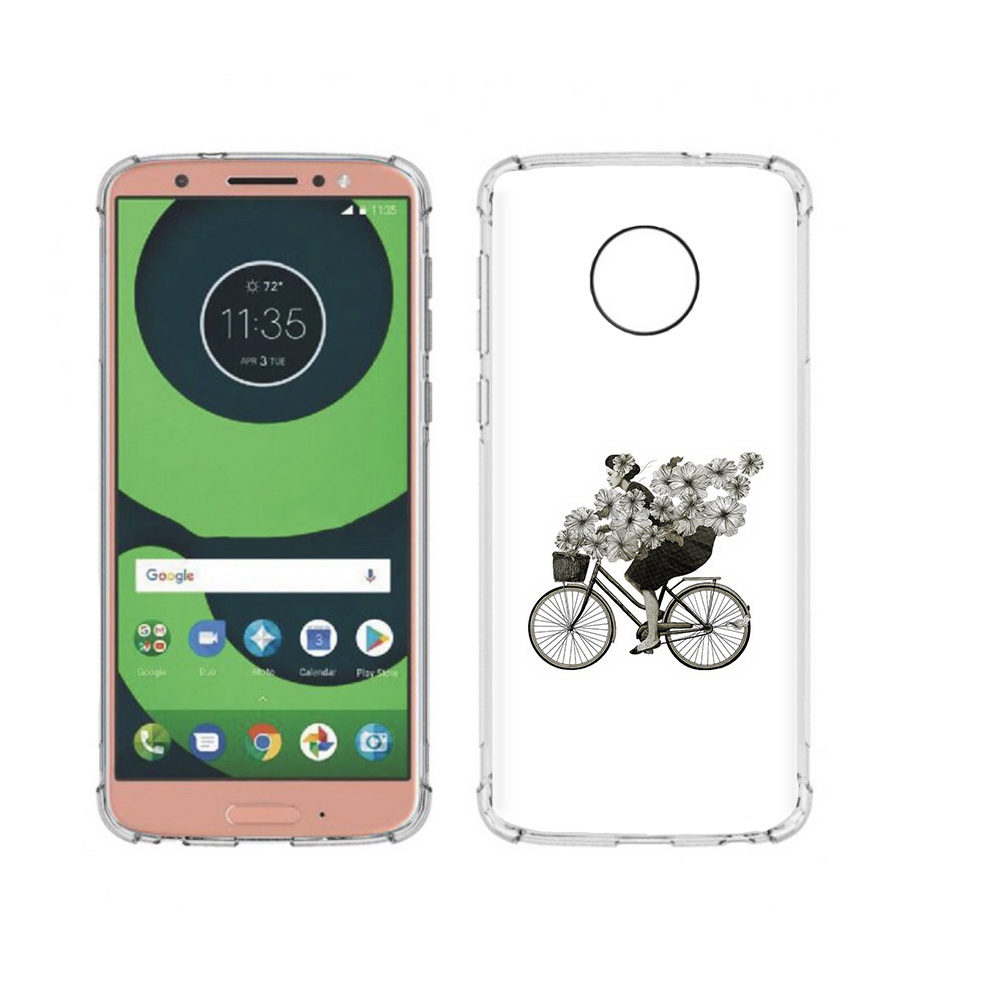 Чехол MyPads Tocco для Motorola Moto G6 девушка на велосипеде с цветами (PT99805.376.307)