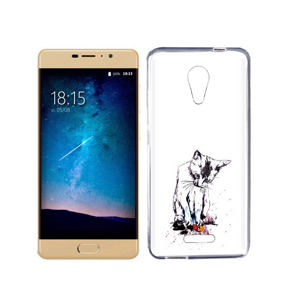 

Чехол MyPads Tocco для BQ 5201 Space кот и микки, Прозрачный, Tocco