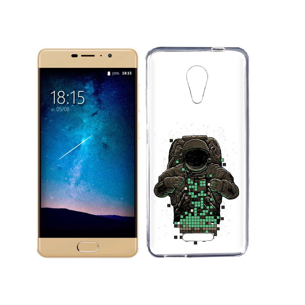 

Чехол MyPads Tocco для BQ 5201 Space космонавт с пикселями, Прозрачный, Tocco
