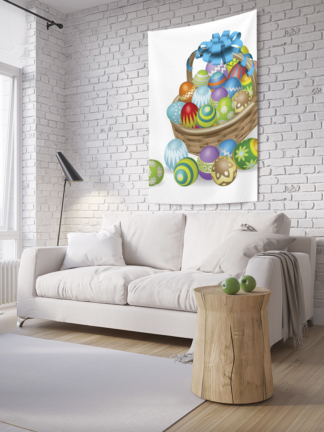 

Вертикальное фотопанно на стену JoyArty Корзинка с пасхальными яйцами 100x150 см, Корзинка с пасхальными яйцами