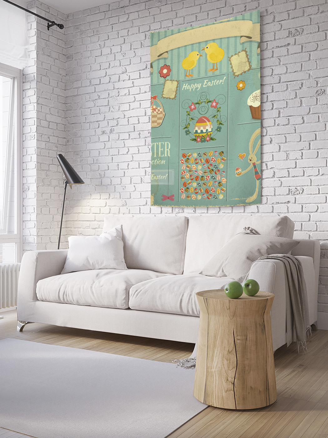 

Вертикальное фотопанно на стену JoyArty Винтажное поздравление на Пасху 100x150 см, Винтажное поздравление на Пасху