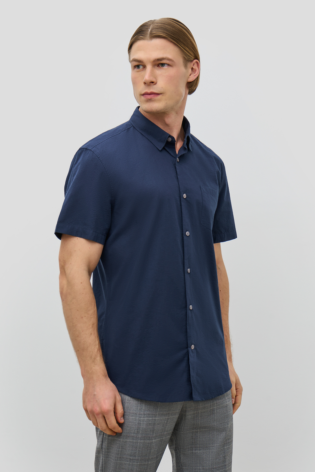 Рубашка мужская Baon B6823005 синяя L