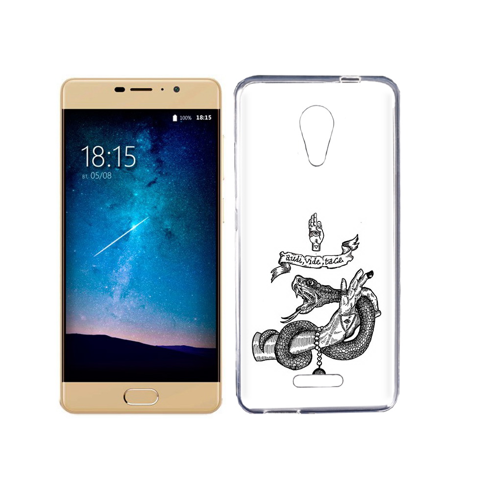 

Чехол MyPads Tocco для BQ 5201 Space змея на руке рисунок, Прозрачный, Tocco