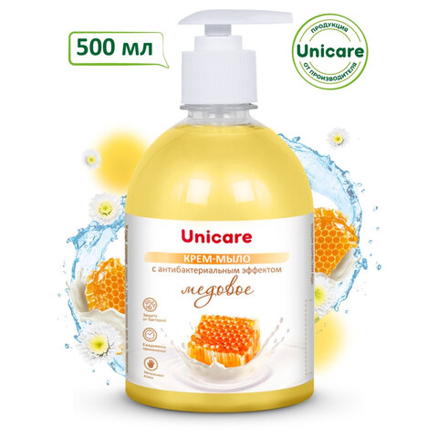 Крем-мыло UNICARE Медовое с антибактериальным эффектом 500 мл 5 шт