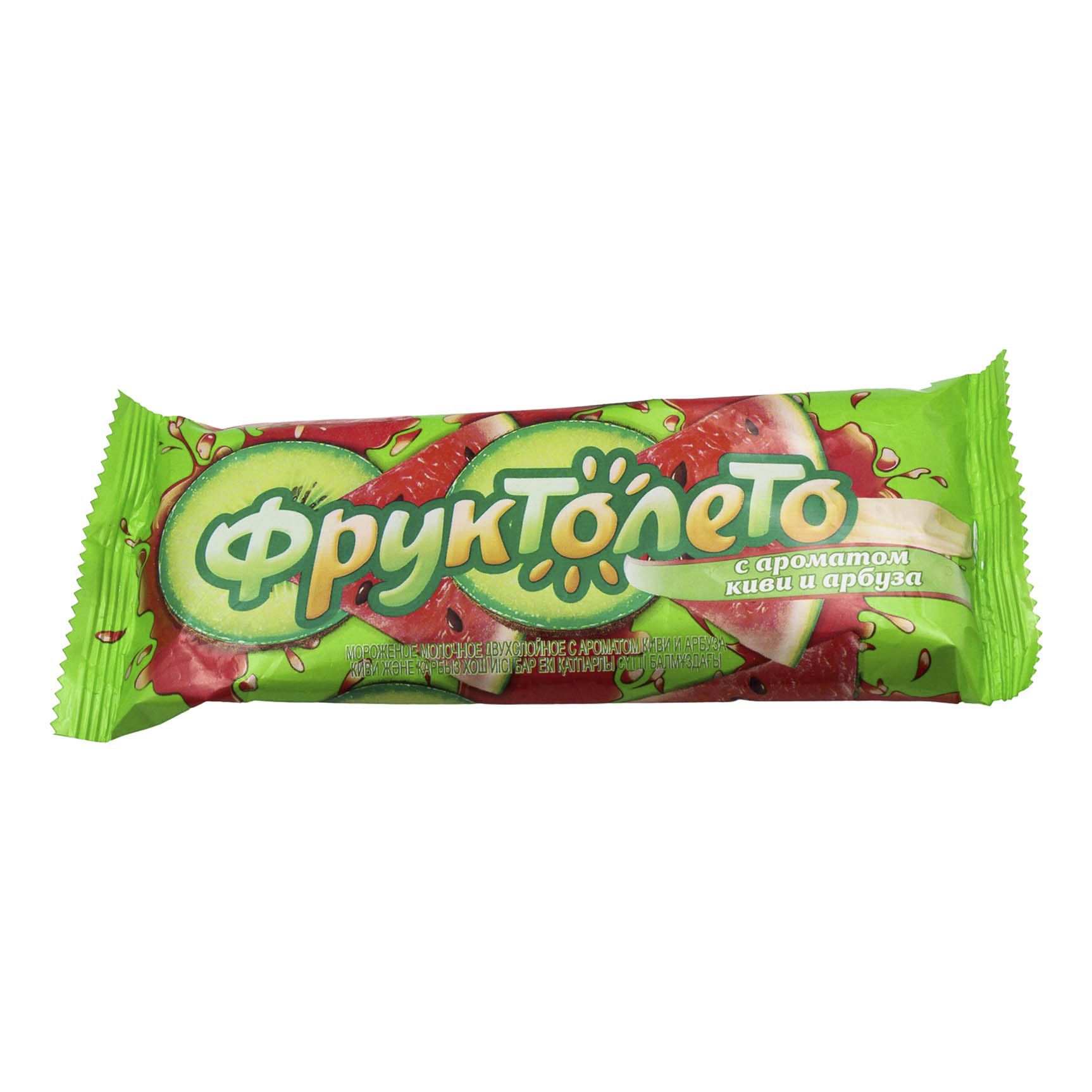 

Мороженое молочное Славица Фруктолето Двухслойное киви-арбуз 70 г