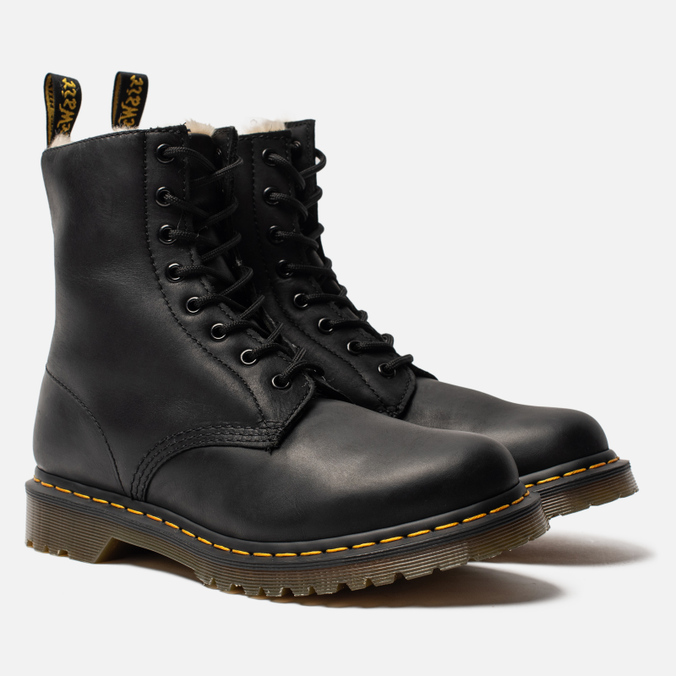 фото Ботинки женские dr. martens serena fur lined burnished wyoming черные 36 eu