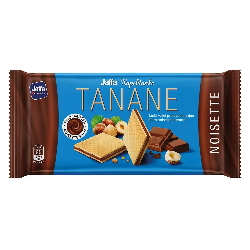 

Вафли Jaffa Crvenka Тонкие TATANE с ореховой начинкой 125г