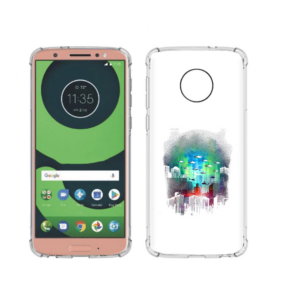 

Чехол MyPads Tocco для Motorola Moto G6 город в свечении (PT99805.376.296), Прозрачный, Tocco