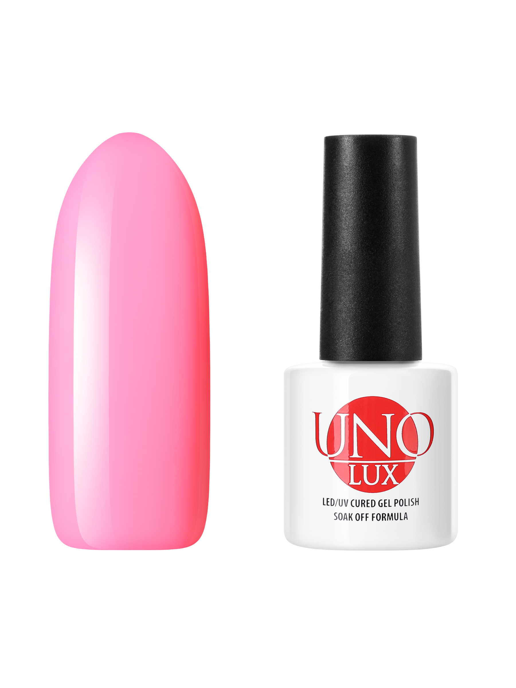 Гель лак для ногтей UNO для маникюра и педикюра плотный стойкий неоновый ярко-розовый 8 мл
