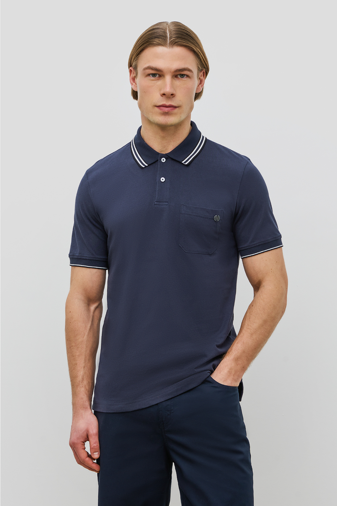 

Футболка мужская Baon B7023002 синяя 3XL, Синий, B7023002