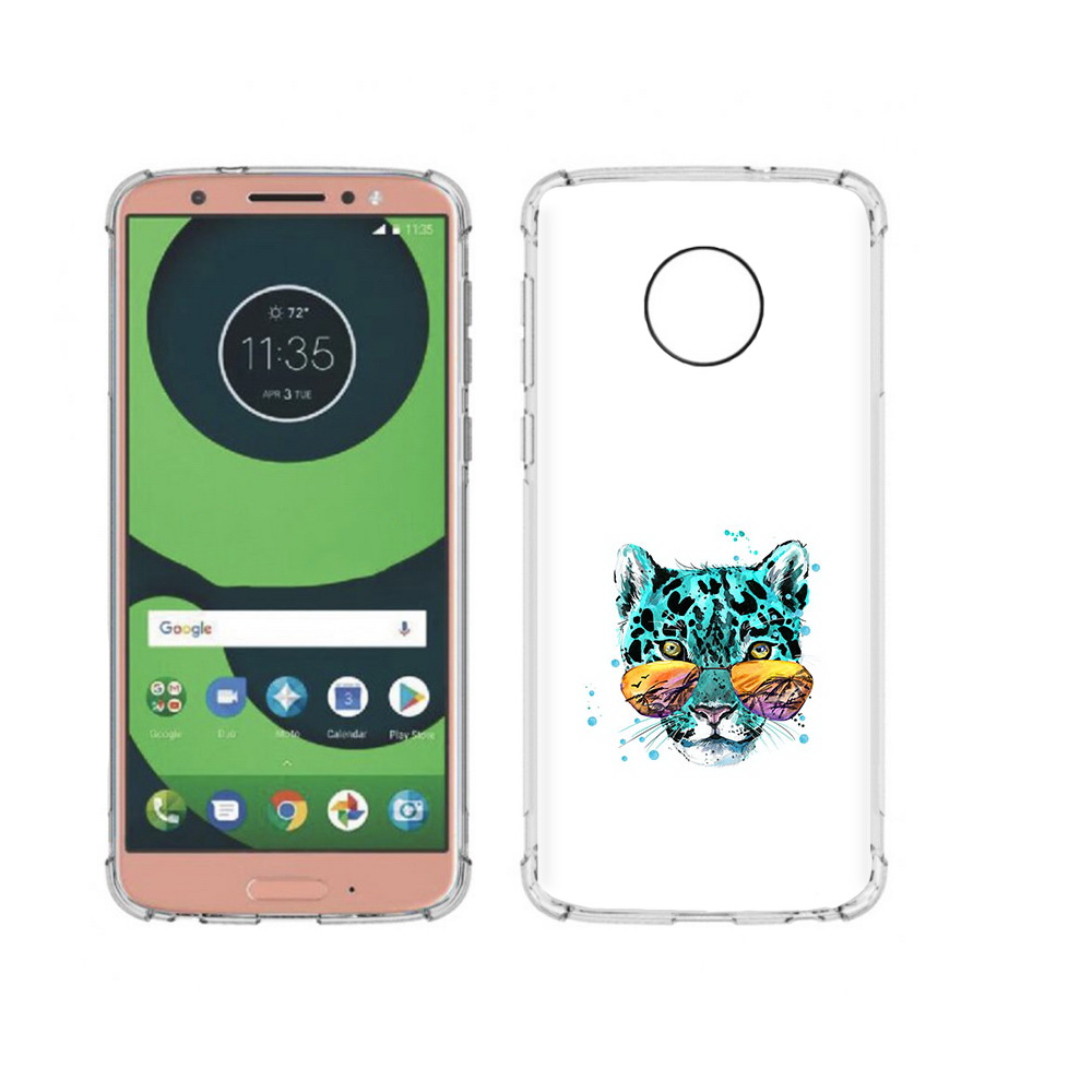 

Чехол MyPads Tocco для Motorola Moto G6 голубой лео (PT99805.376.294), Прозрачный, Tocco