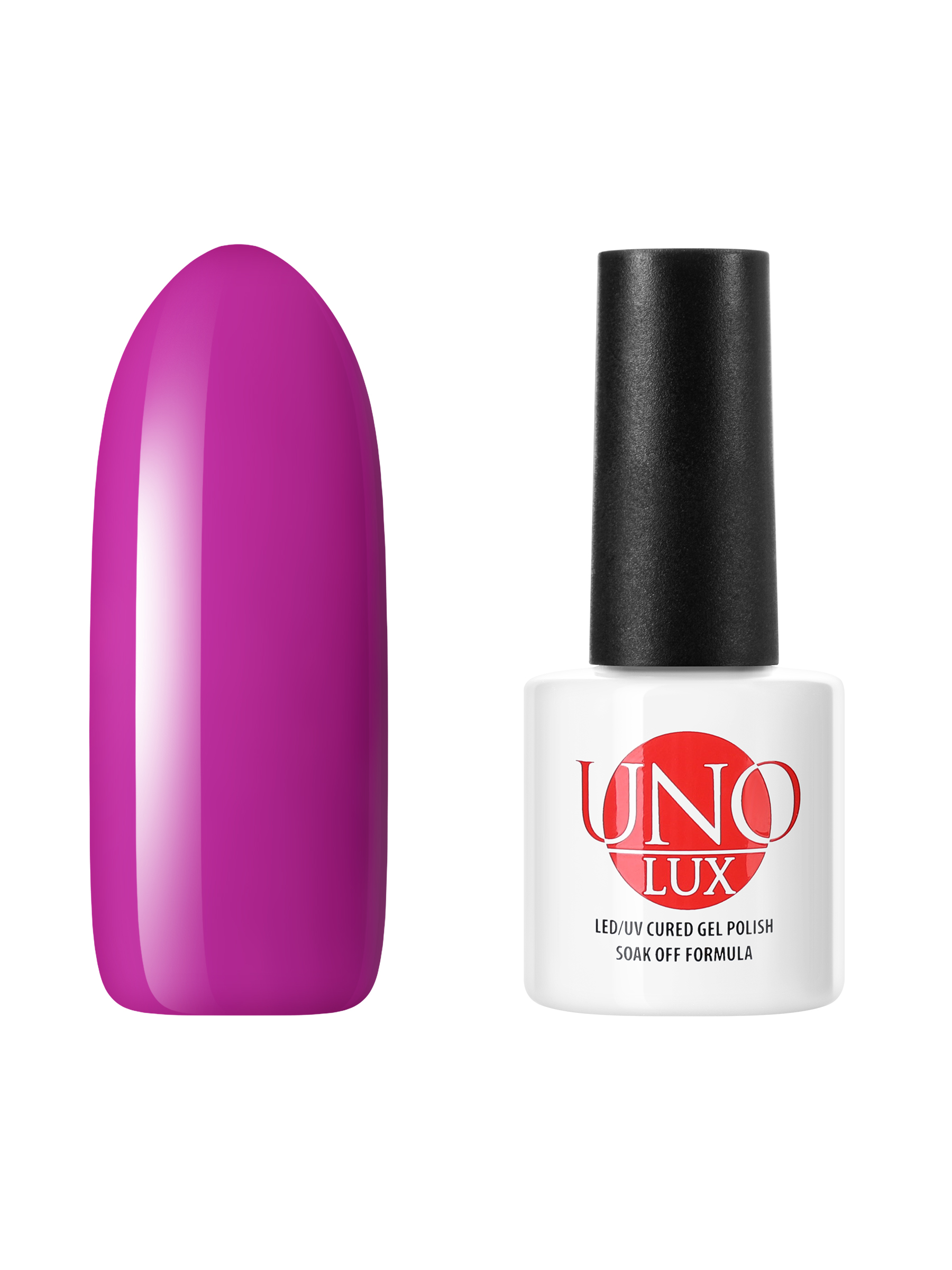 Гель лак для ногтей UNO для маникюра, плотный яркий пурпурный, розово-фиолетовый, 8 мл