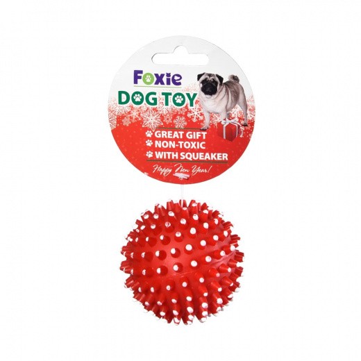 Игрушка для собак FOXIE Мяч с пищалкой, красный, винил, 6.5 см