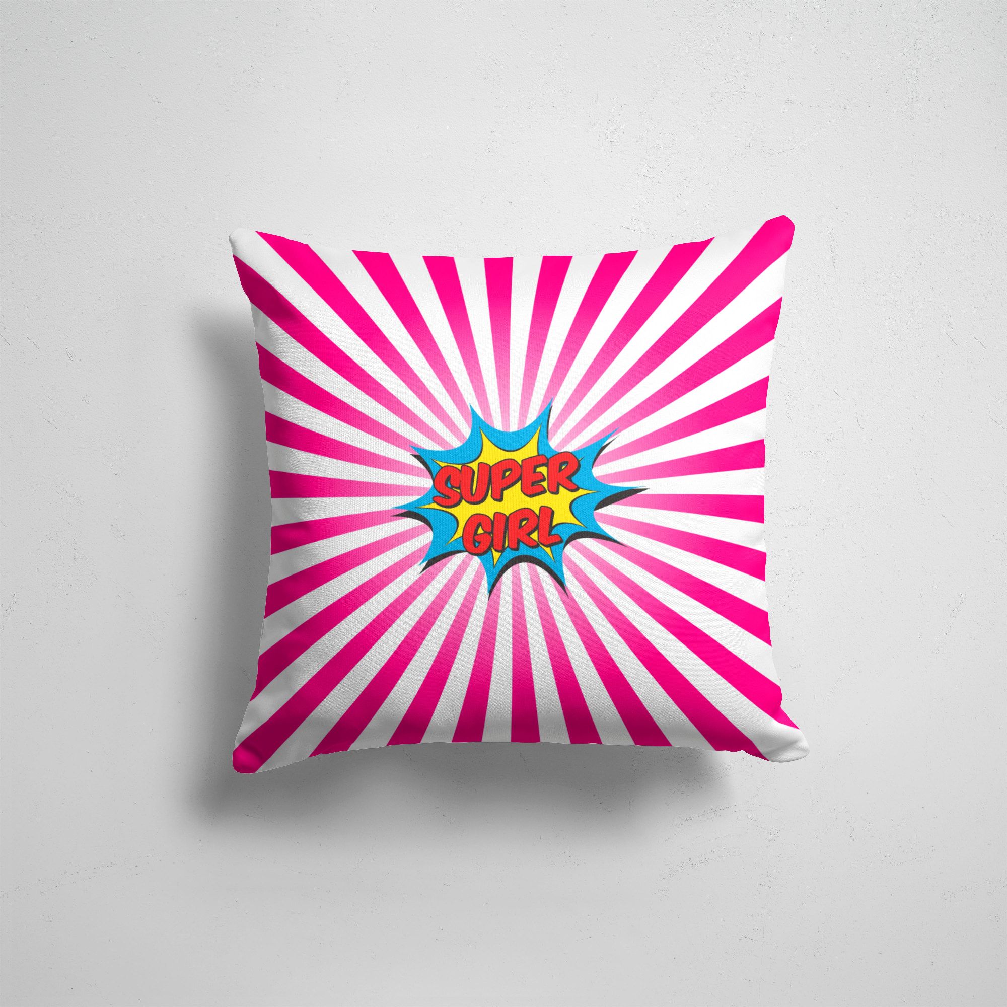

Подушка декоративная 45х45см Популярные Pop Art Super Girl, Разноцветный