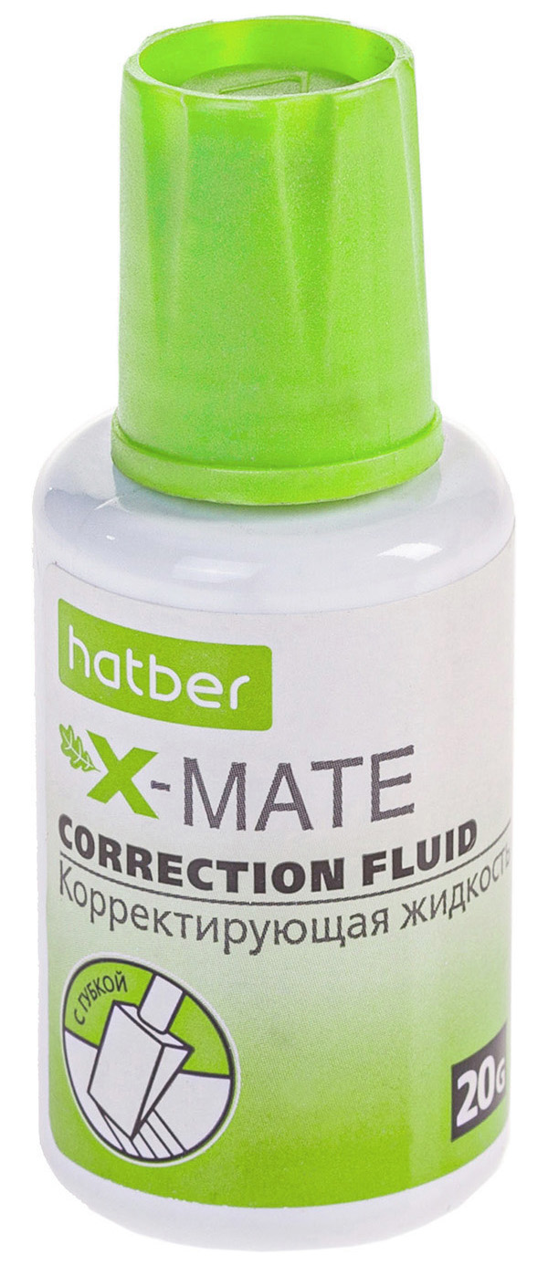 Корректирующая жидкость Hatber X-Mate с губкой 20 мл