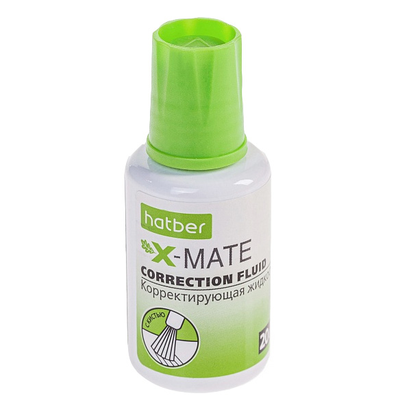 

Корректирующая жидкость Hatber X-Mate с кисточкой 20 мл