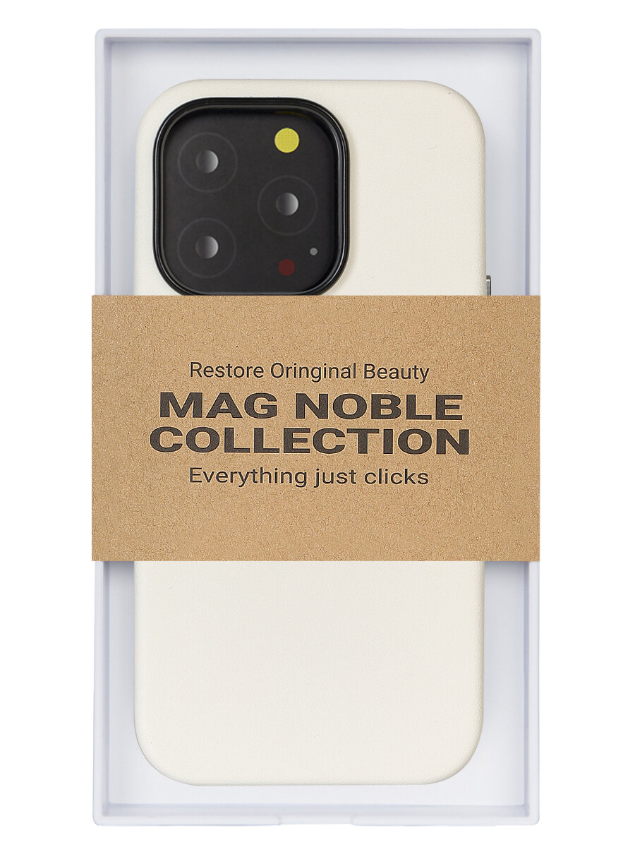 Чехол с MagSafe для iPhone 15 Pro Max Mag Noble Collection-Белый