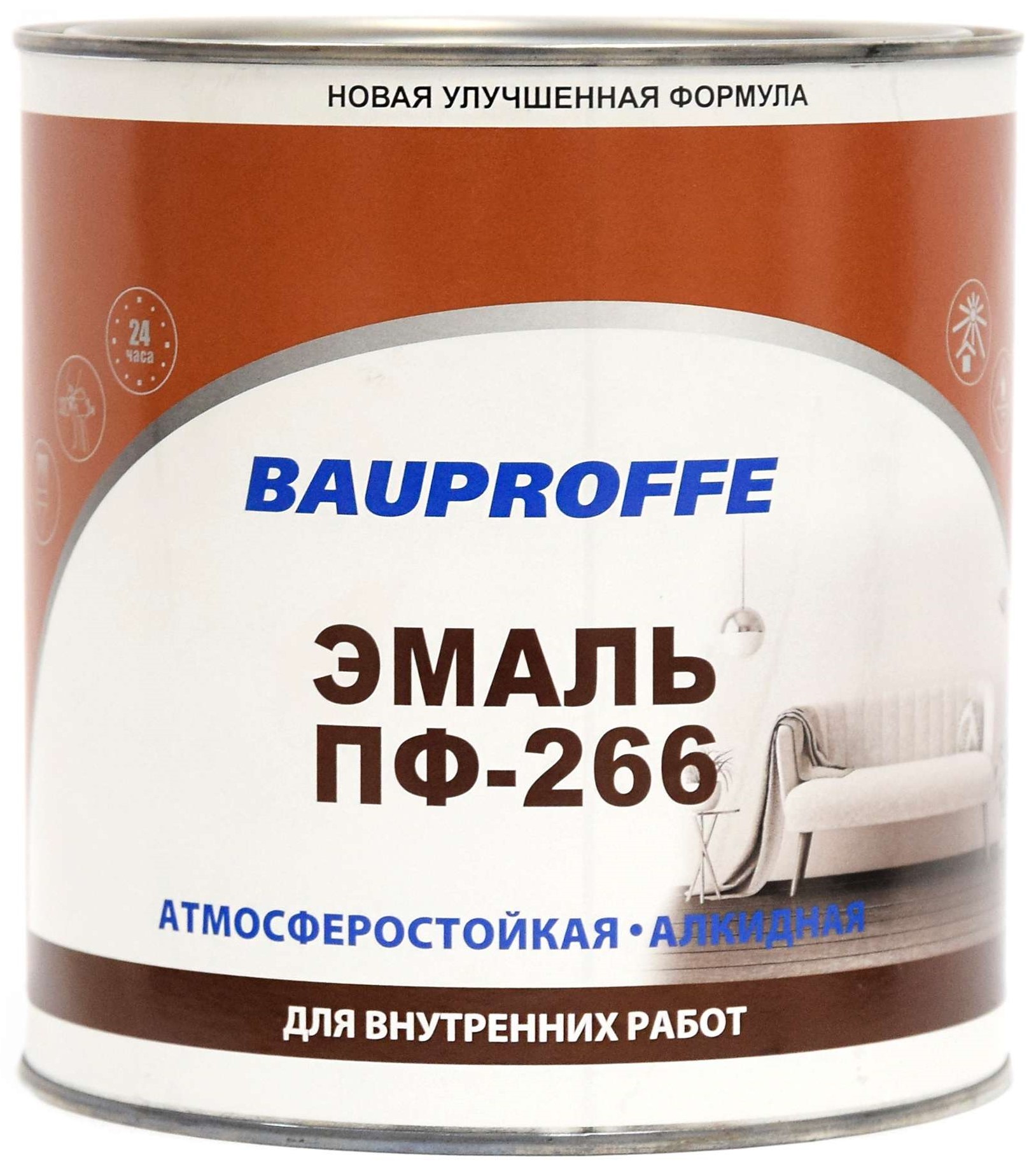 

Эмаль BAUPROFFE ПФ-266 2,7кг коричневая глянцевая