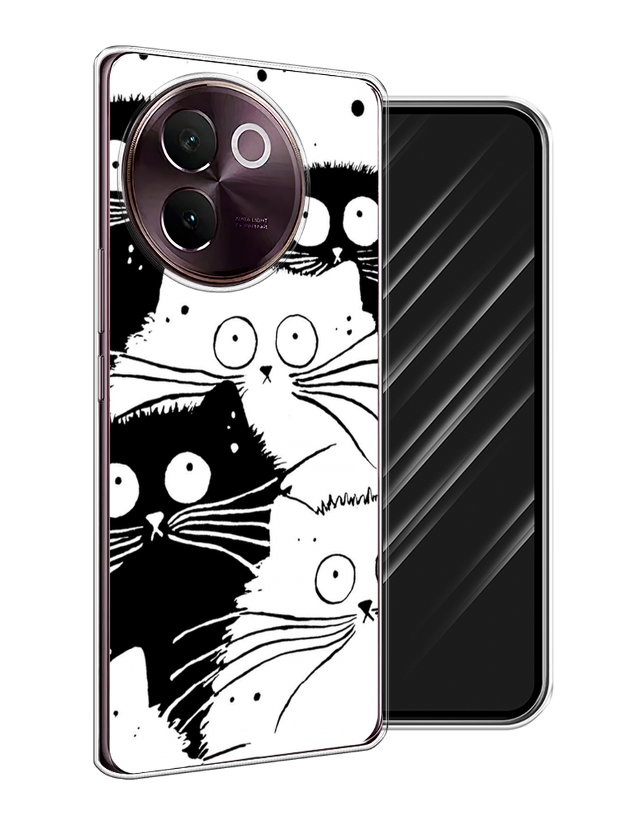 

Чехол Awog на Vivo V30e "Коты черно-белые", Черный;белый, 2610550-1