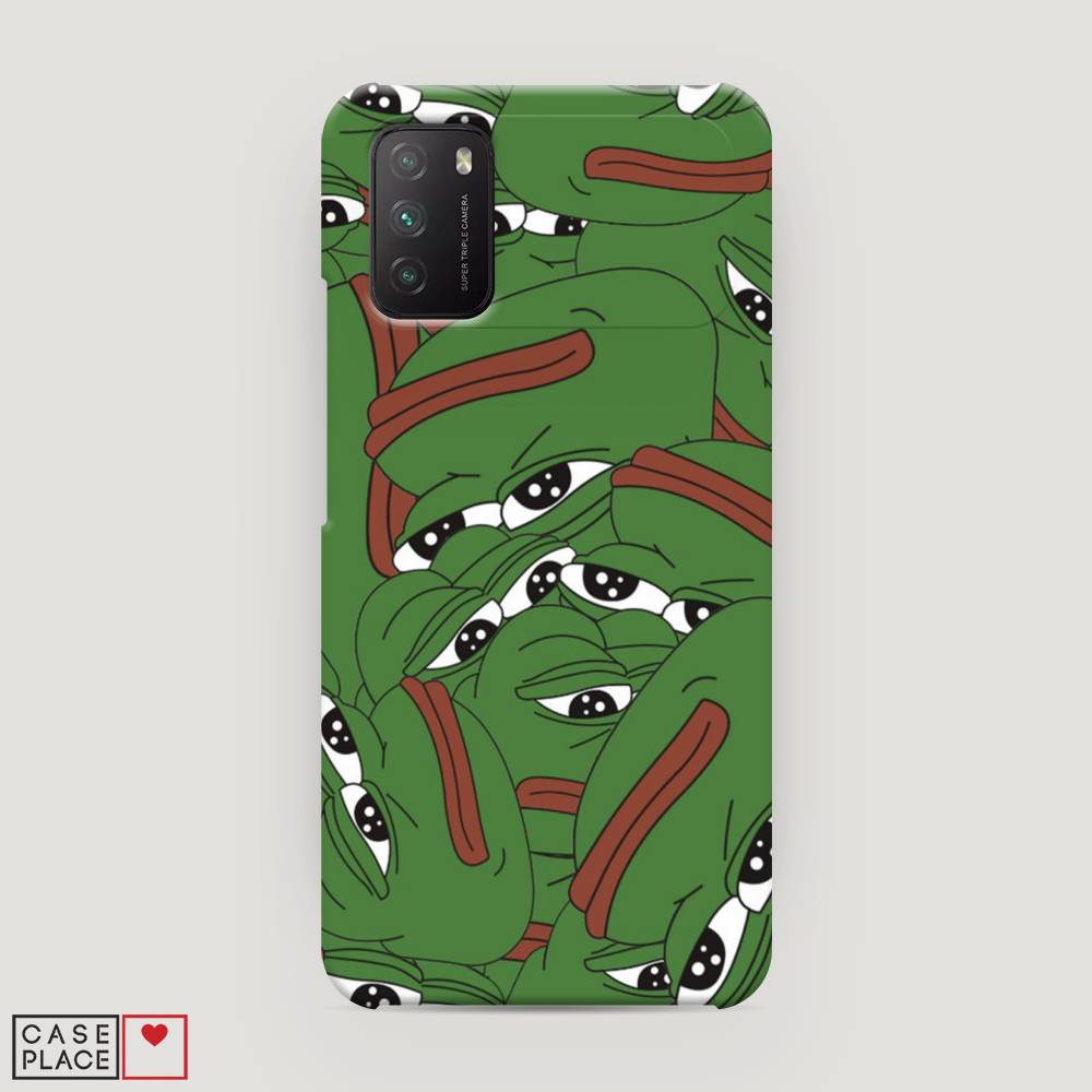 фото Пластиковый чехол "печальный frog" на xiaomi poco m3 awog