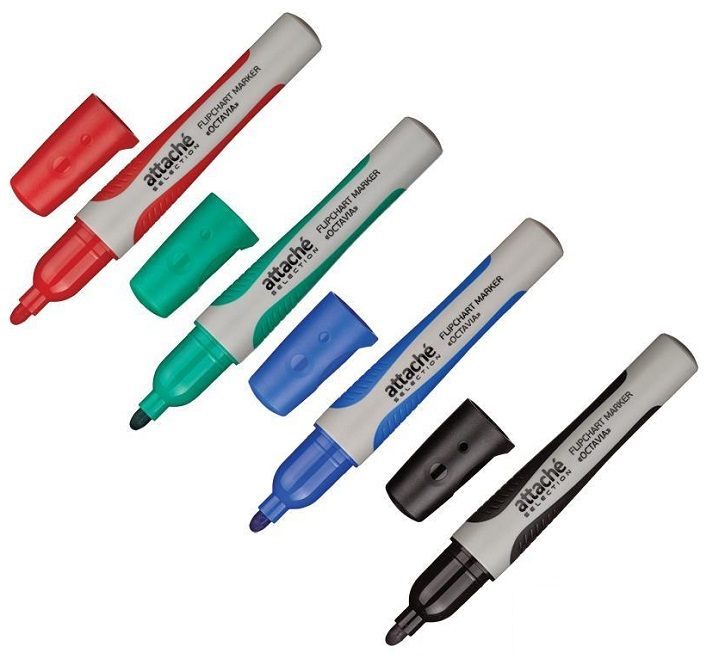 Набор маркеров для флипчартов Attache Selection Octavia 2-3мм 4 цвета 4шт 12 уп
