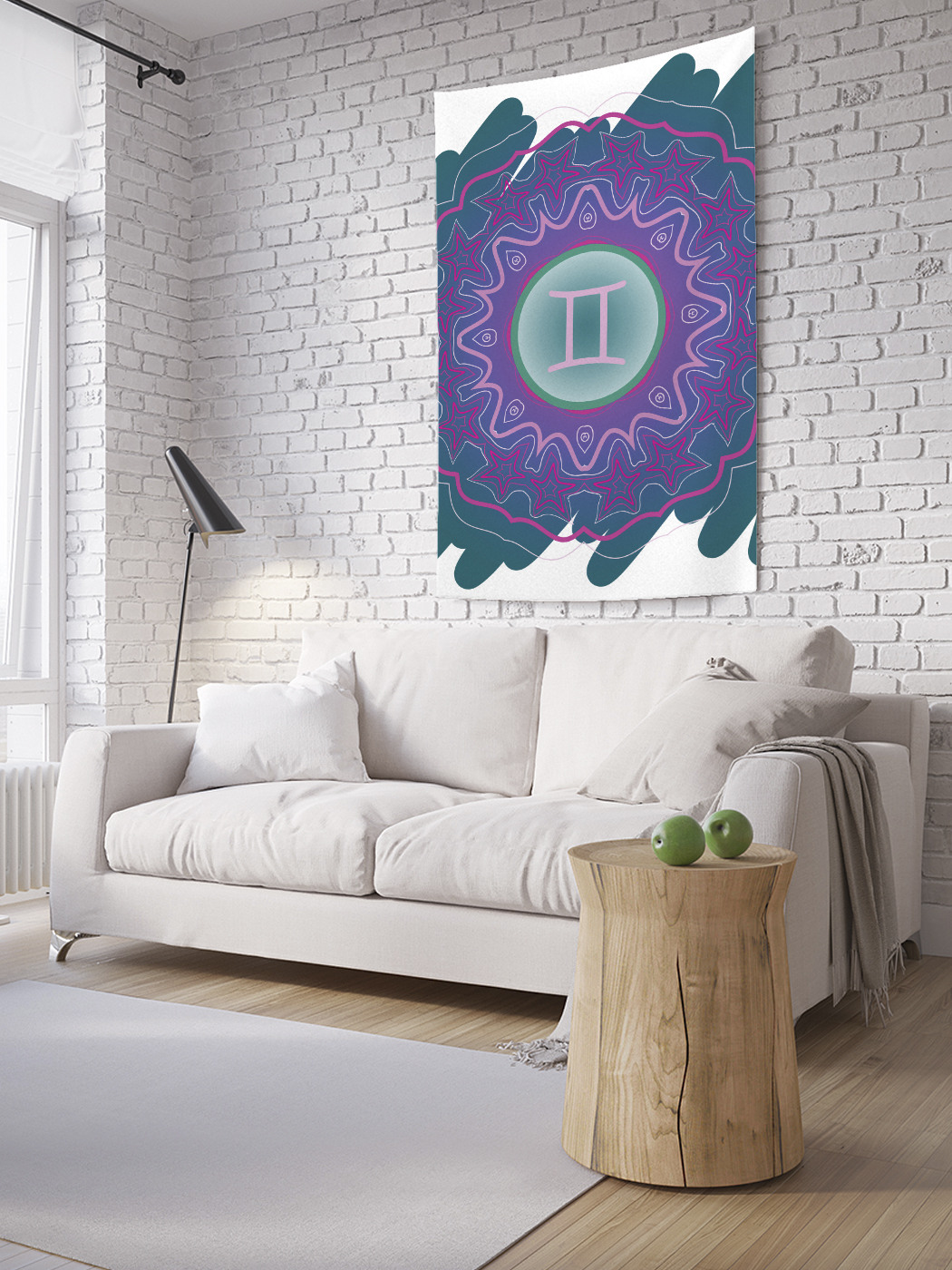 

Вертикальное фотопанно на стену JoyArty Знак Близнецов в орнаменте 100x150 см, Знак Близнецов в орнаменте