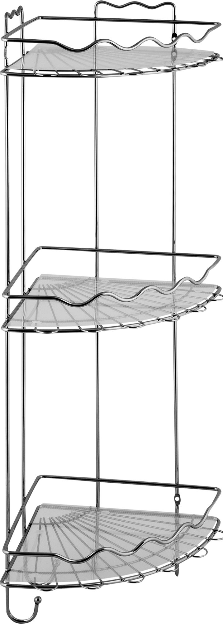 Полка для ванной комнаты Swensa угловая трехъярусная хром